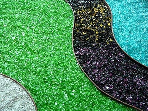 (Caribbean Mix) Blue Landscape Glass Fireplace Glass, Landscaping Glass - 25 lbs, Medium