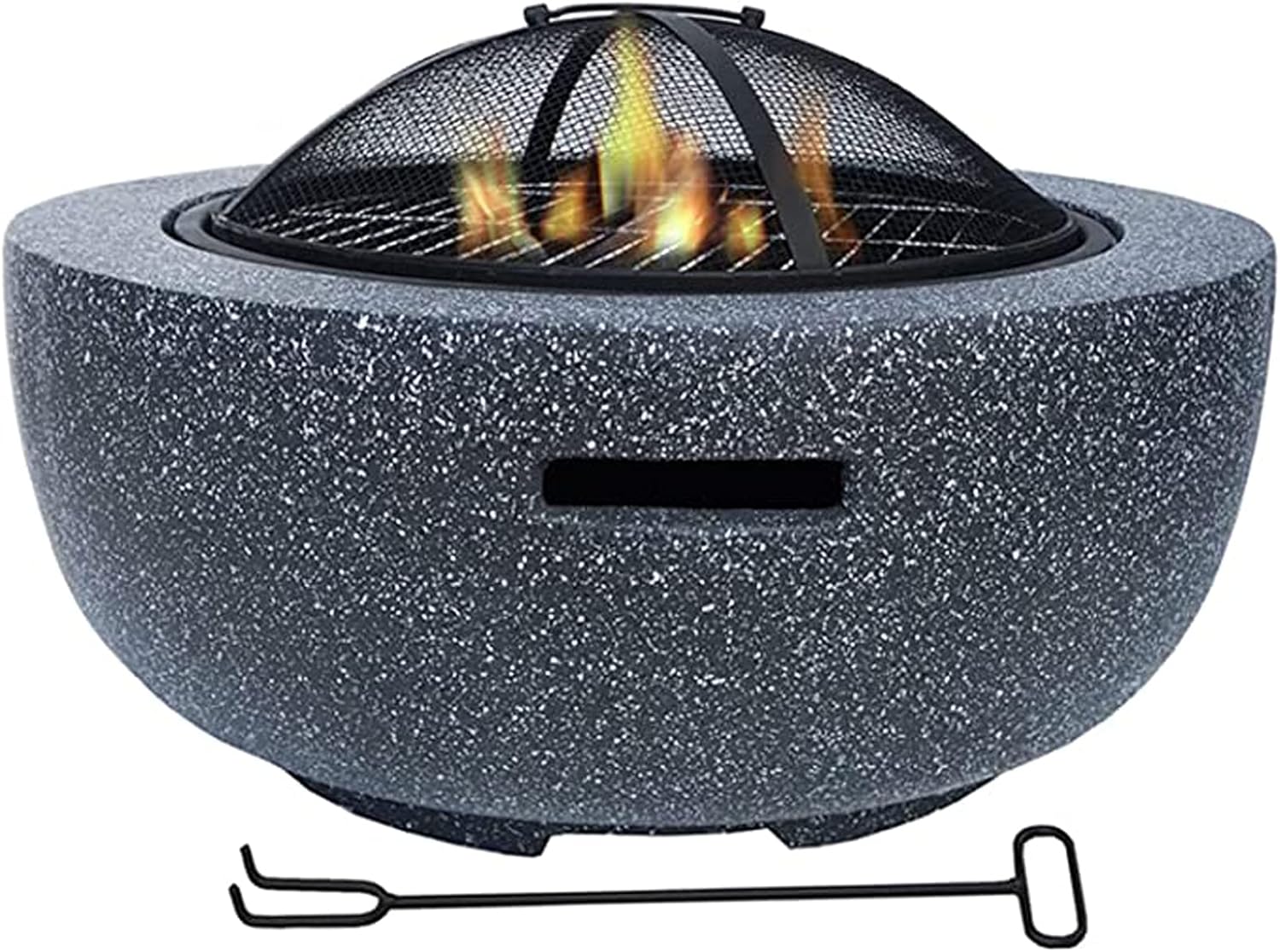 Outdoor Fire Pits Garden Heaters Fire Pits Backyard Patio Garden Fireplace BBQ Grill Bowl Concrete Round and Wood Burning for Bonfire Barbecue in The Wild,White