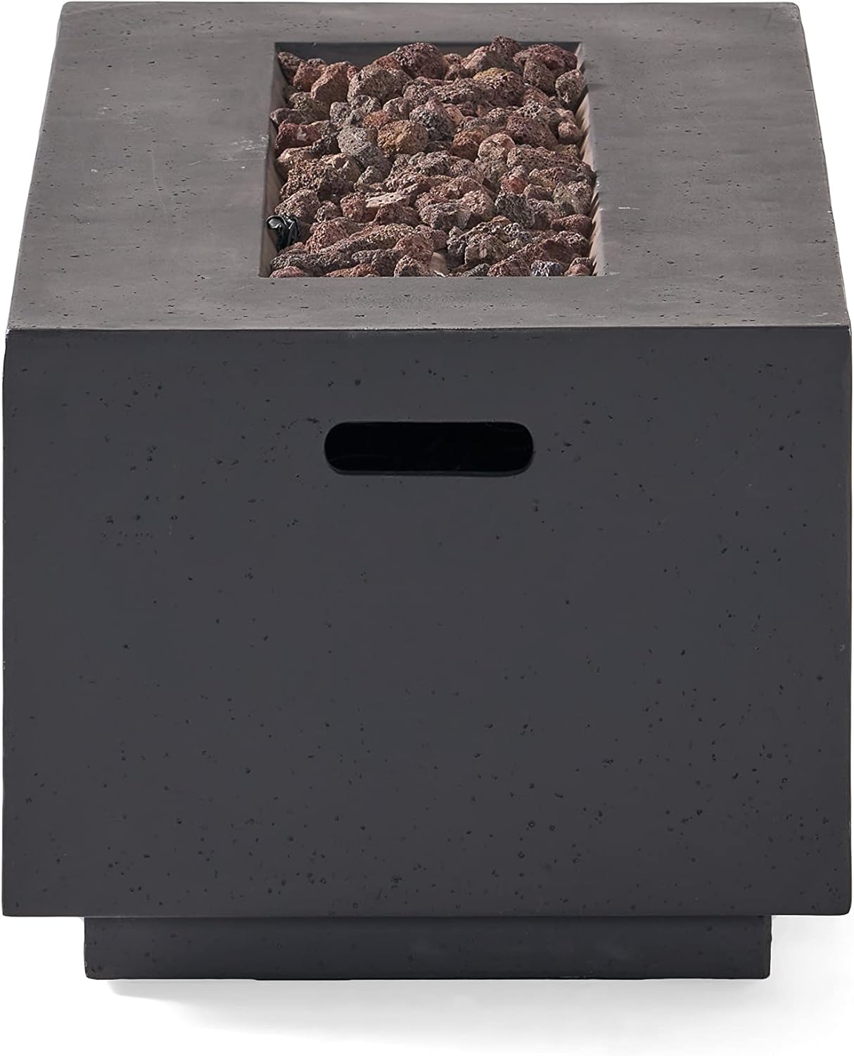Christopher Knight Home Aidan Outdoor 40,000 BTU Rectangular Fire Pit (No Tank Holder) - Lightweight Concrete - Dark Gray
