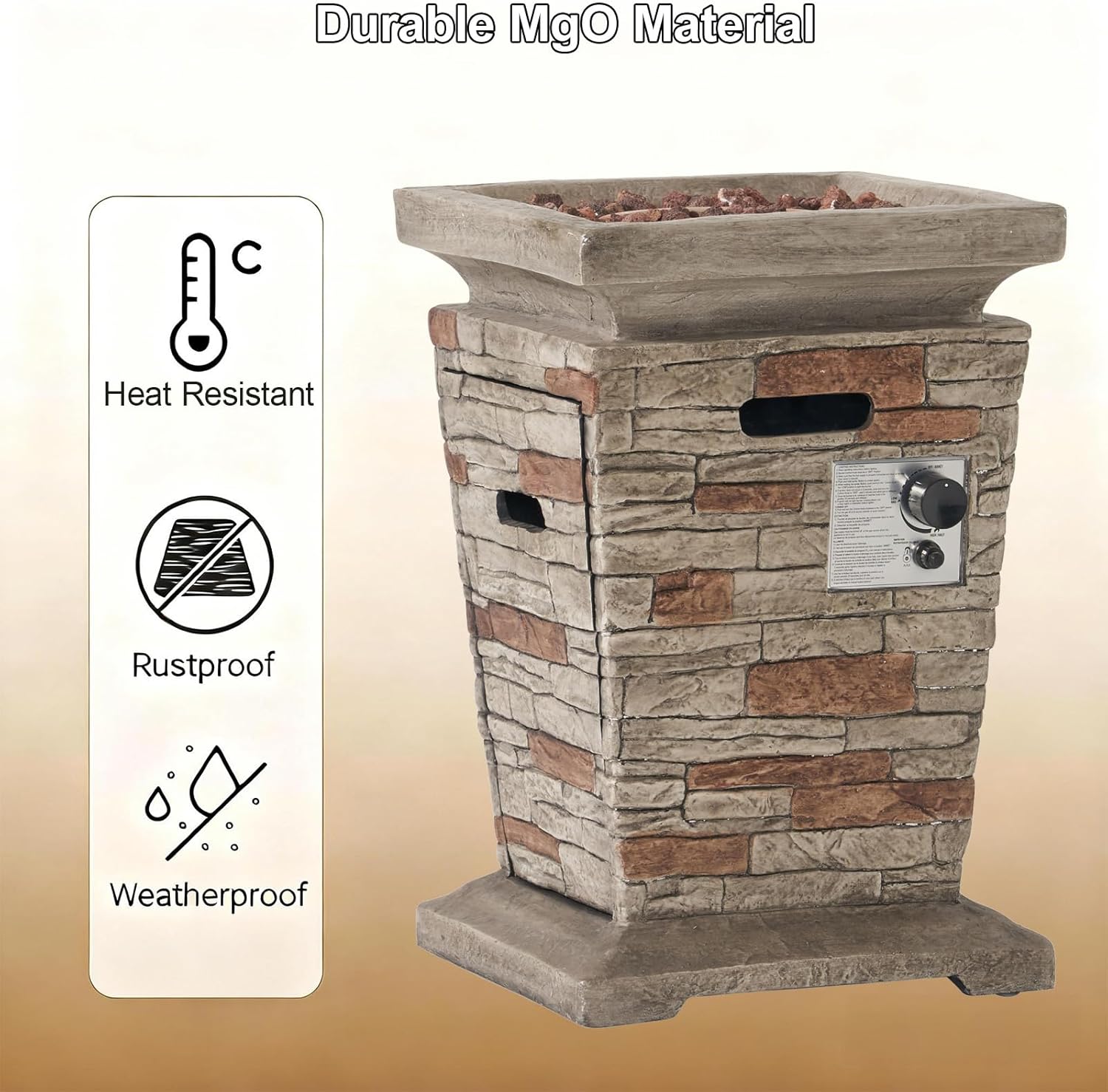 Propane Fire Pit Table, 19.5