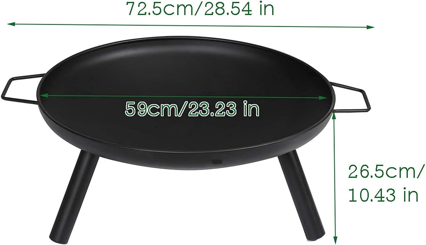 ItzZa Round Fire Pit,Outdoor Garden & Patio Square Heater Fire Pit Brazier, black