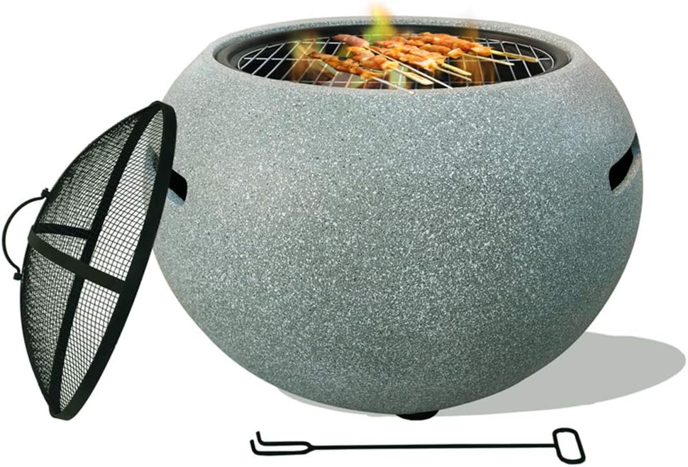 Outdoor Courtyard Charcoal Grill, Heating Stove Garden Fire Pit Large Fire Bowl Charcoal Grill, Portable Small Grill for Barbecue, Campfire Cooking