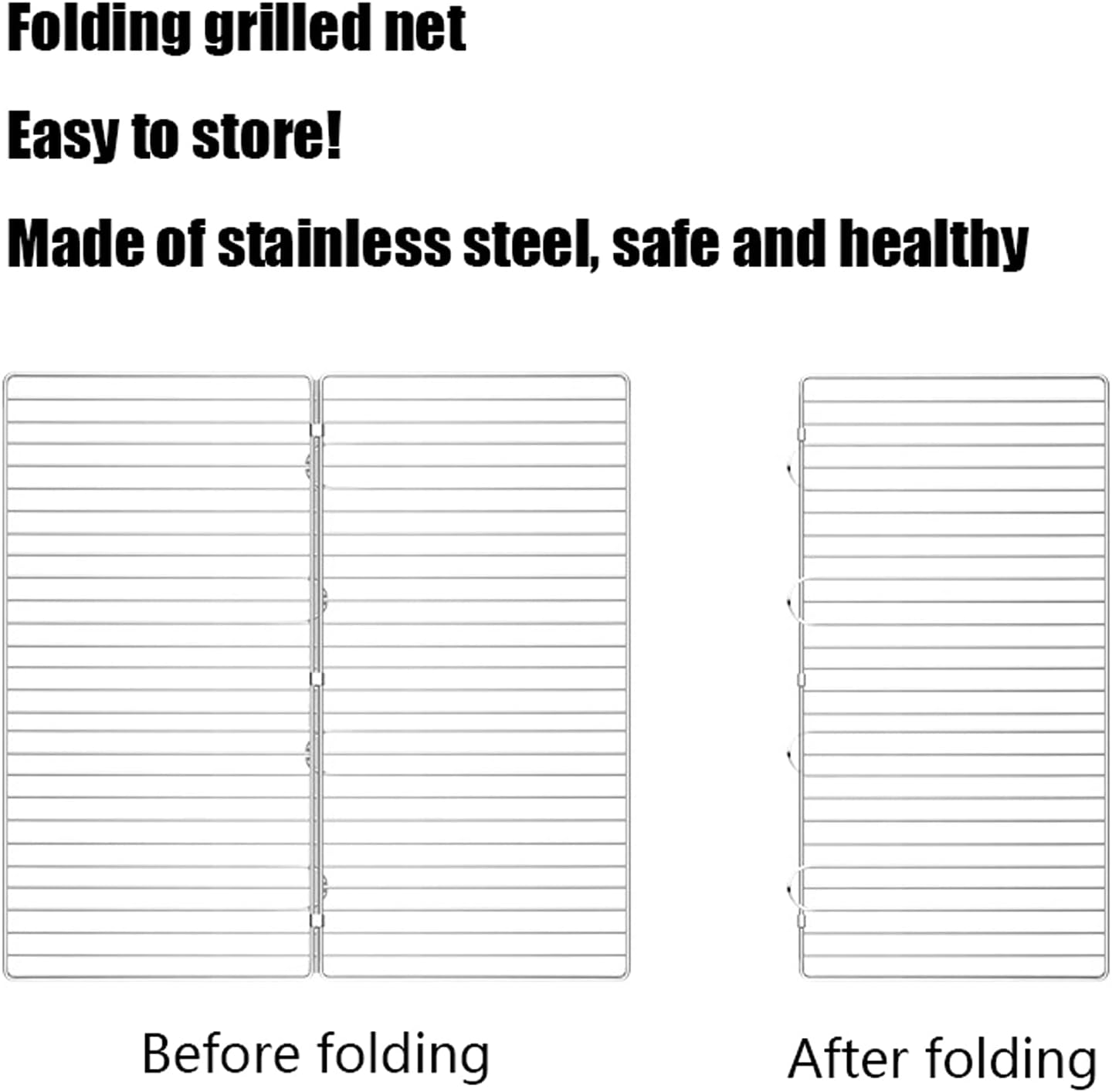 BBQ Grill BBQ Charcoal Grill Outdoor Folding Campfire Grill Stainless Steel Camping Fire Pit Heavy Duty Portable Camping Grill Grate ?With Carrying Bag