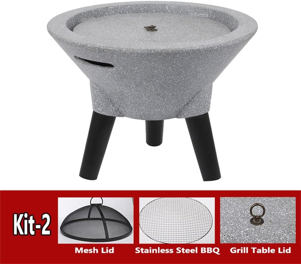 Outdoor Fire Pit Indoor Wood Burning Fire Pit, Portable Camping Grill, Garden Backyard Magnesia Fireplace, 39cm/15.4