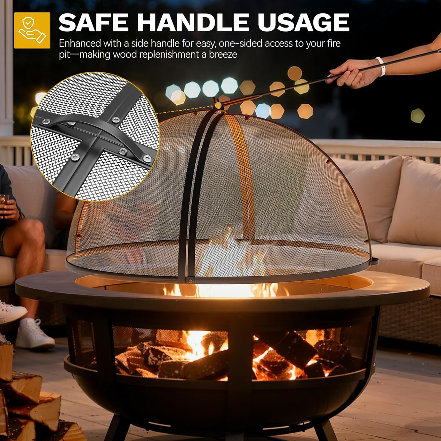 DWVO Outdoor Fire Pit Spark Guard 36