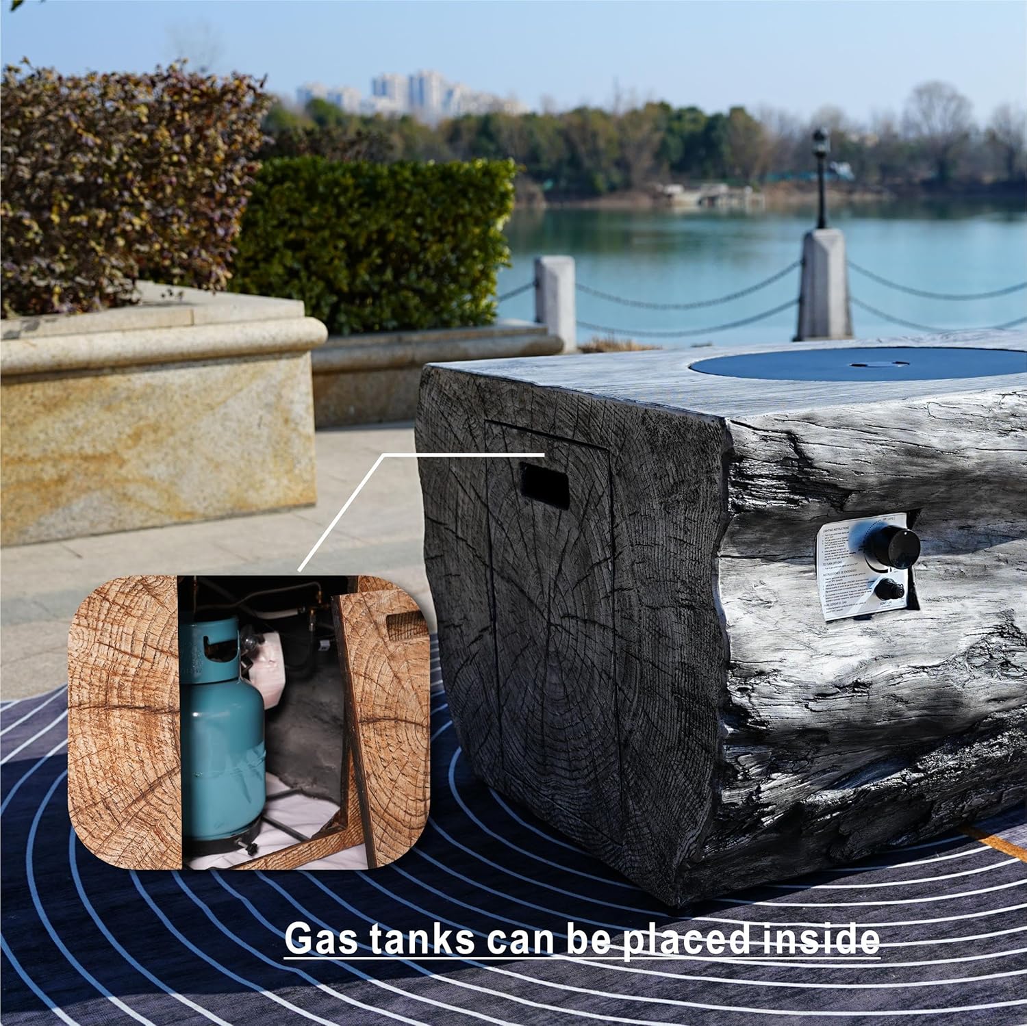 Direct Wicker Gray Aluminum 7-Person Outdoor Seating Group with Cushions and Firepit