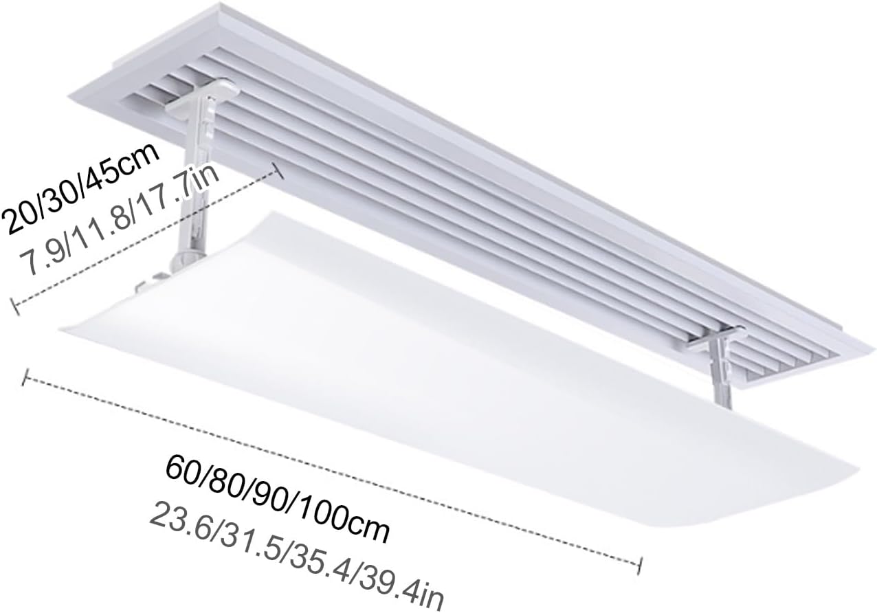 Central Air Conditioning Vent Deflector - Adjustable Air Conditioner Redirector for Wall Units, Enhances Cooling & Heating Circulation, Home Vent Control Accessory