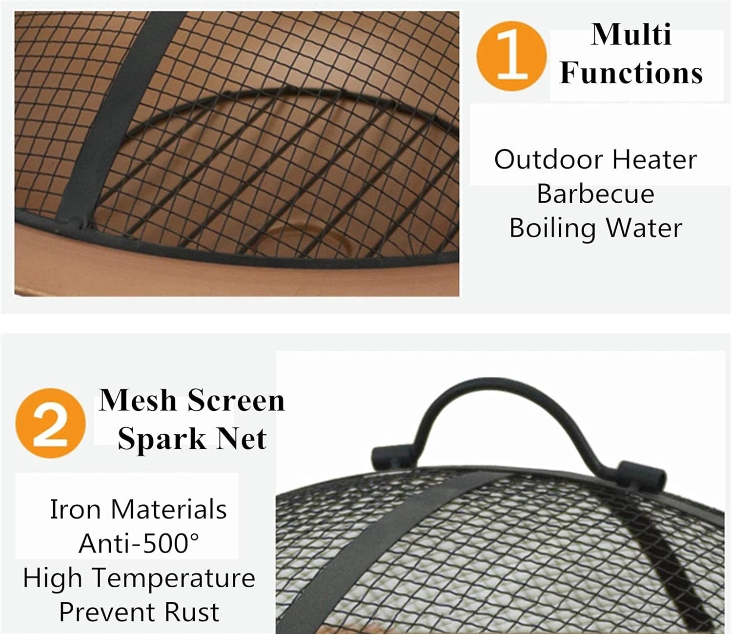 Garden Wood-Burning Fire Pit Bowl Terrace Table Set,Outdoor Fireplace Wood-Burning