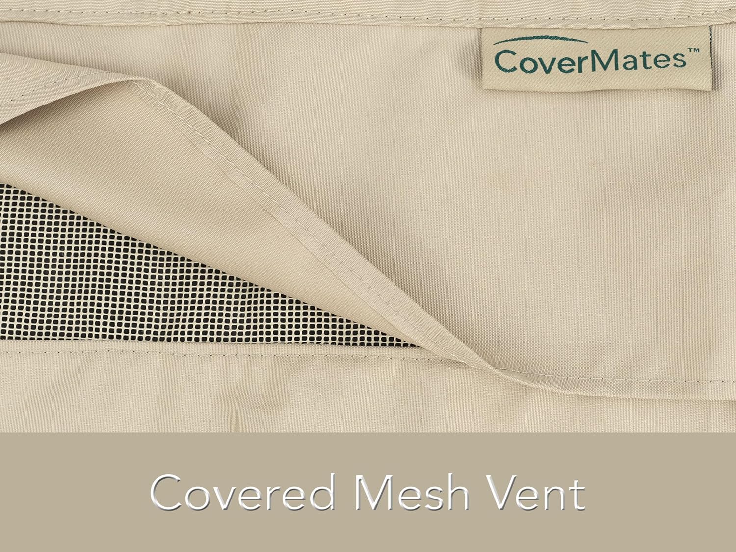 Covermates Square Patio Heater Cover - Weather Resistant Polyester, Elastic Hem, Water Resistant Zipper, Grill and Heating, 18W x 87H, Khaki