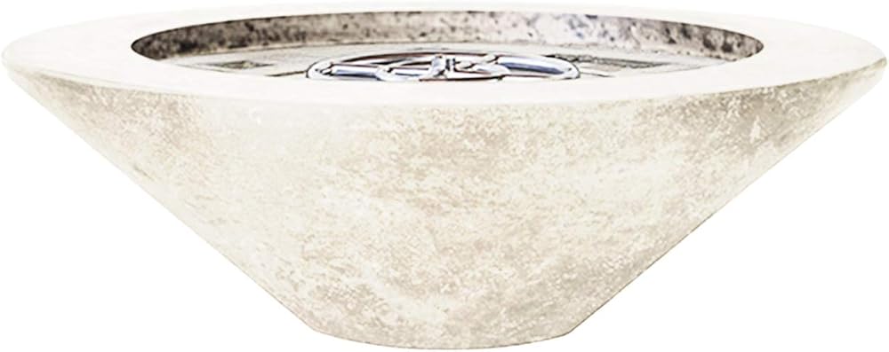 Prism Hardscapes Embarcadero Concrete Gas Fire Pit (PH-419-5NG), Natural Gas, Ultra White, 48-Inch