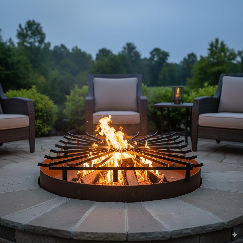 Square Fire Pit Grate, 36'' x 36''Heavy Duty Fire Pit Grates for Outside