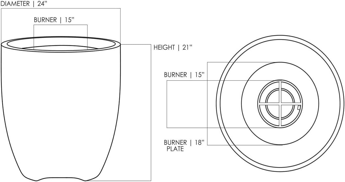 Prism Hardscapes Pentola 2 Concrete Gas Fire Pit (PH-414-3NG), Natural Gas, Natural, 24-Inch