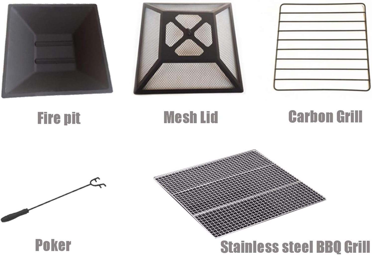 Outdoor Fire Pit Garden Wood Burning Fire Pit Bowl Terrace Metal Barbecue Table, Patio Patio Lawn Backyard Barbecue Party Outdoor Fireplace