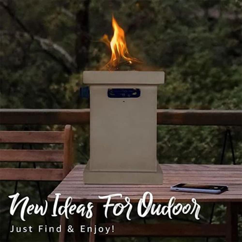 Table Top Brazier, Propane Fire Pit Table, 10,000BTU Outdoor Patio Gas Fire Pit with Lava Rock and PVC Cover, Garden Slate Look