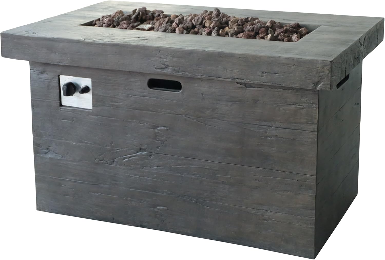 Great Deal Furniture Outdoor Rectangular Fire Pit, Brown