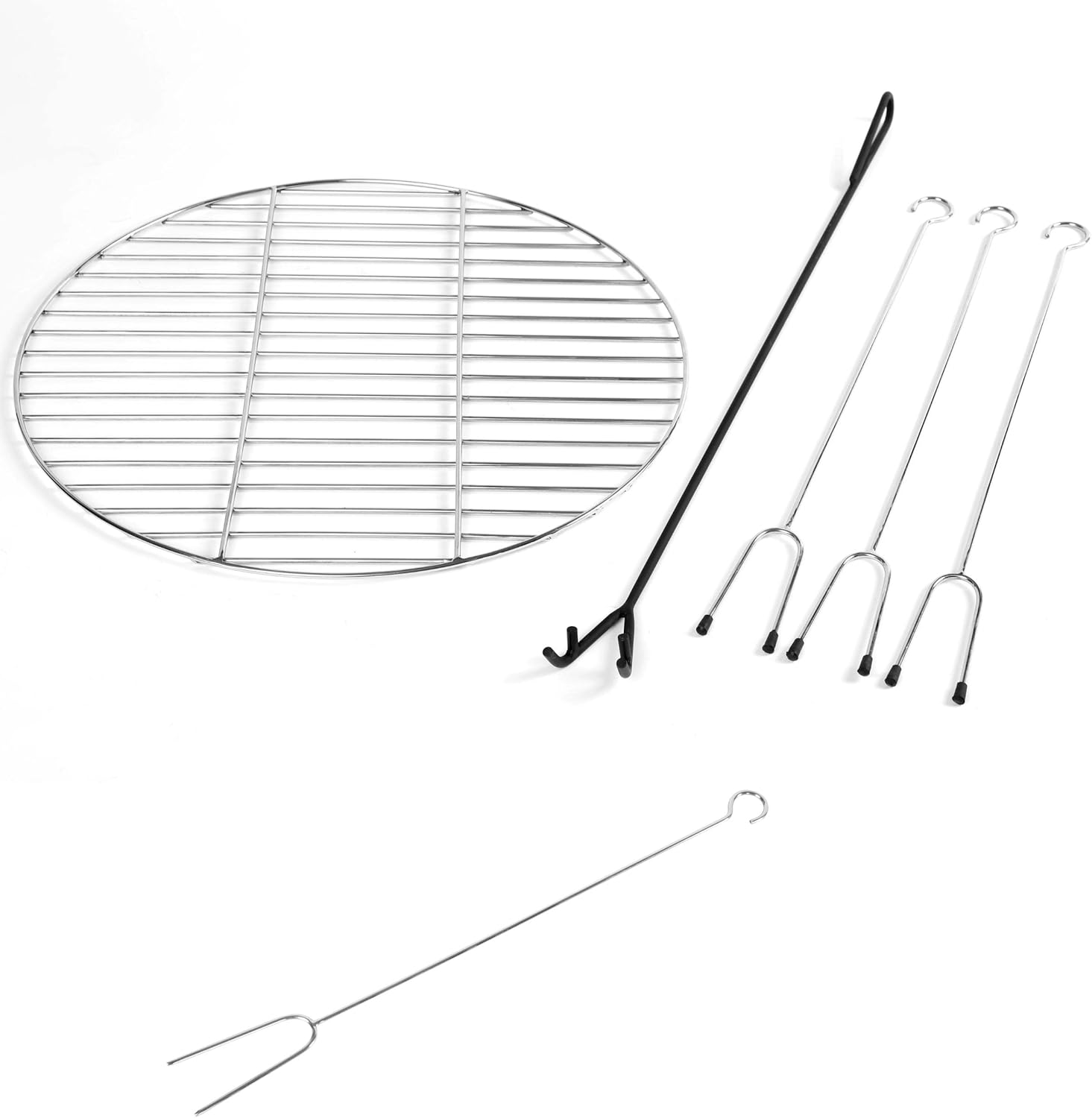 BIRDROCK HOME 30″ Round Wood-Burning Fire Pit – Portable Outdoor Patio & Garden Fire Bowl with Stars & Moon Cut-Outs, Spark Screen, Built-in Grate, 4 Roasting Sticks & Fire Poker - Black