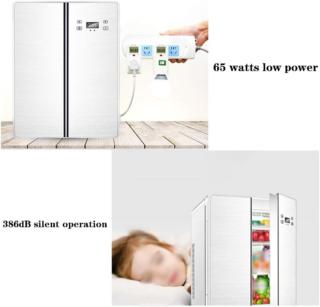 Car Freezer Portable Car Refrigerator,25L Large-Capacity Home Dormitory Two-Door Car Fridge, Car Cooling and Heating Silent Mini Freezer, 68W 12V 220V (Color : Silver, Size : 33 * 44 * 35cm)