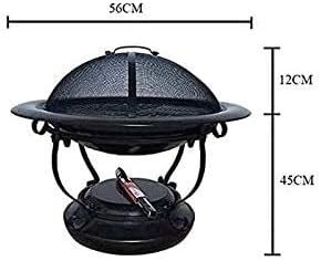 Outdoor Fire Pit Fire Pits Round Iron Brazier Charcoal Heating,Multi-Functional Elegant Black Square Outdoor Garden and Patio Heater Fire Pit