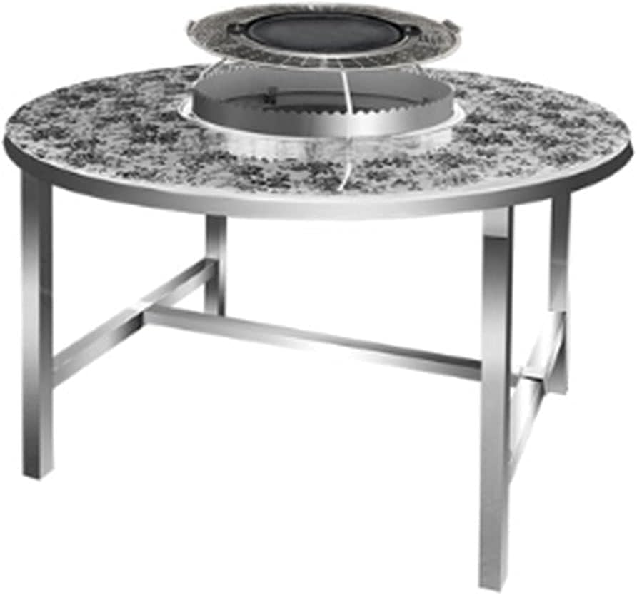 Patterned Surface Stainless Steel Folding Charcoal fire Pit Table Outdoor Indoor one Table Dual-Purpose Multi-Function Brazier Barbecue Table