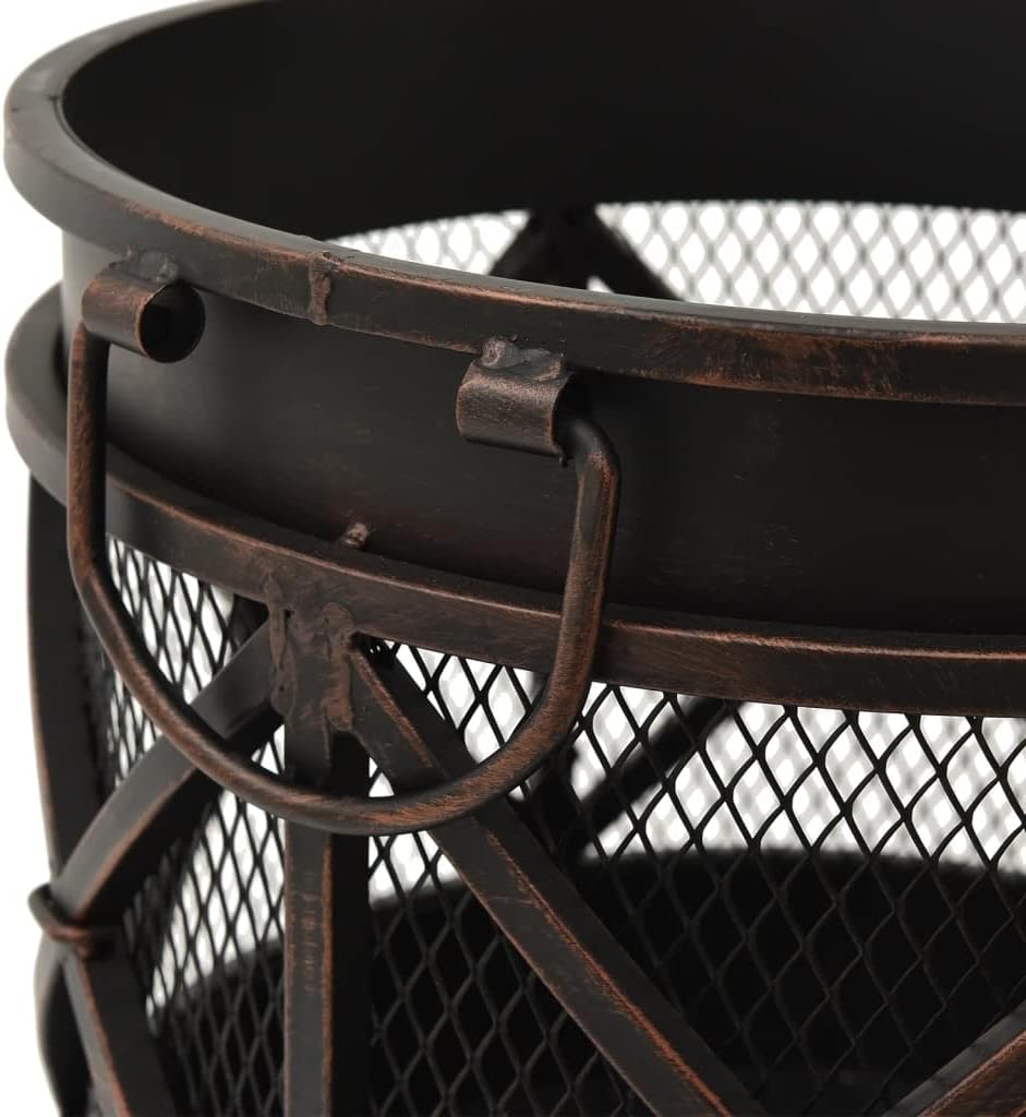 Rustic Outdoor Fire Pit, Steel Log Burning Portable Bonfire for Patio Backyard, 16.5