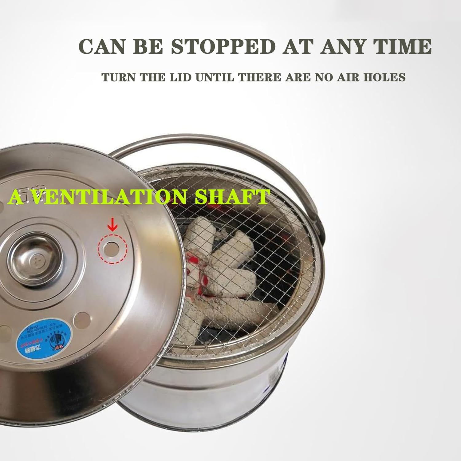 Portable Fire Pit,Fire Bowl,201 Stainless Steel,Includes Fire Poker,Grill Grid,Ash Tray and BBQ Stick (Free Choice of Model)，for Picnics,Bonfire, Patio and Garden,31×20cm (C)