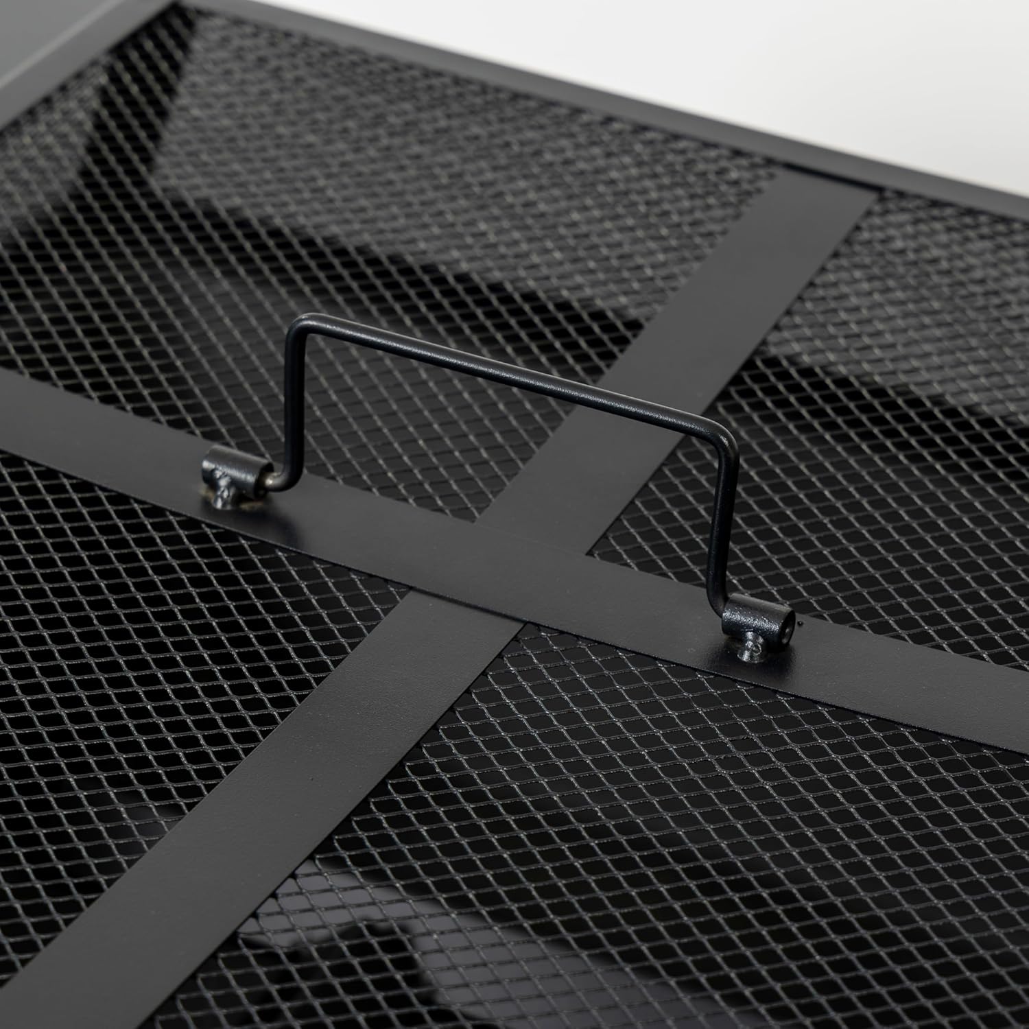 36-Inch Iron Wood Burning Fire Pit Table, Outdoor Bonfire Bowl with Cross Weave Design, Durable Steel Construction & Airflow Holes, Easy Assembly Patio Fire Pit for Backyard, Garden & Camping