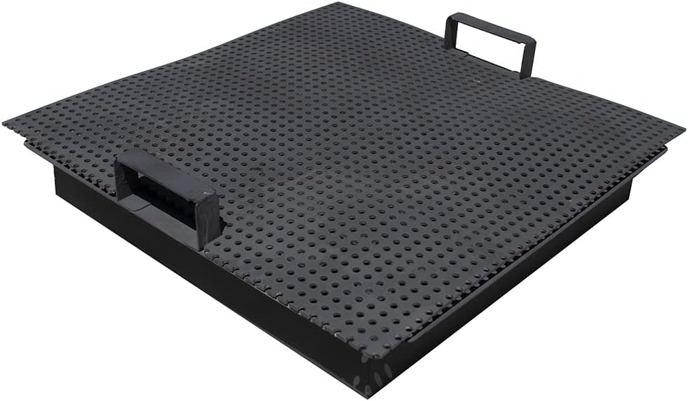 Blue Sky Outdoor Living Square Steel Peak Smokeless Patio Fire Pit, Removable Ash Catch, Black