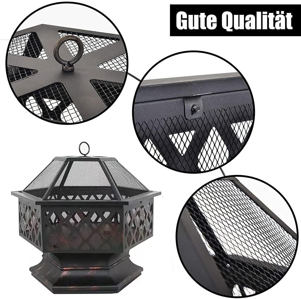 Bowls Wood Burning,Hex-Shaped 24In Steel Fire Pit