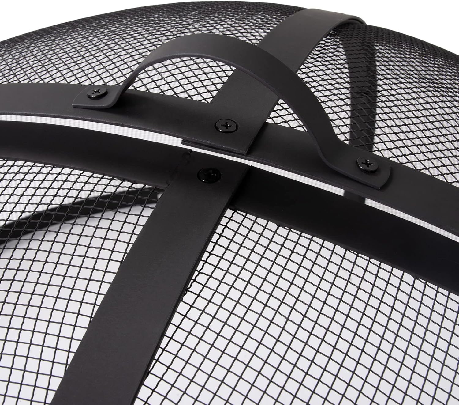 SUNCREAT Outdoor Fire Pit Spark Screen Cover Accessory, Patio Round Easy-Opening Fire Mesh Screen Guard, Heavy Duty Steel Fire Pit Ember Lid with Hinge, 40 Inch
