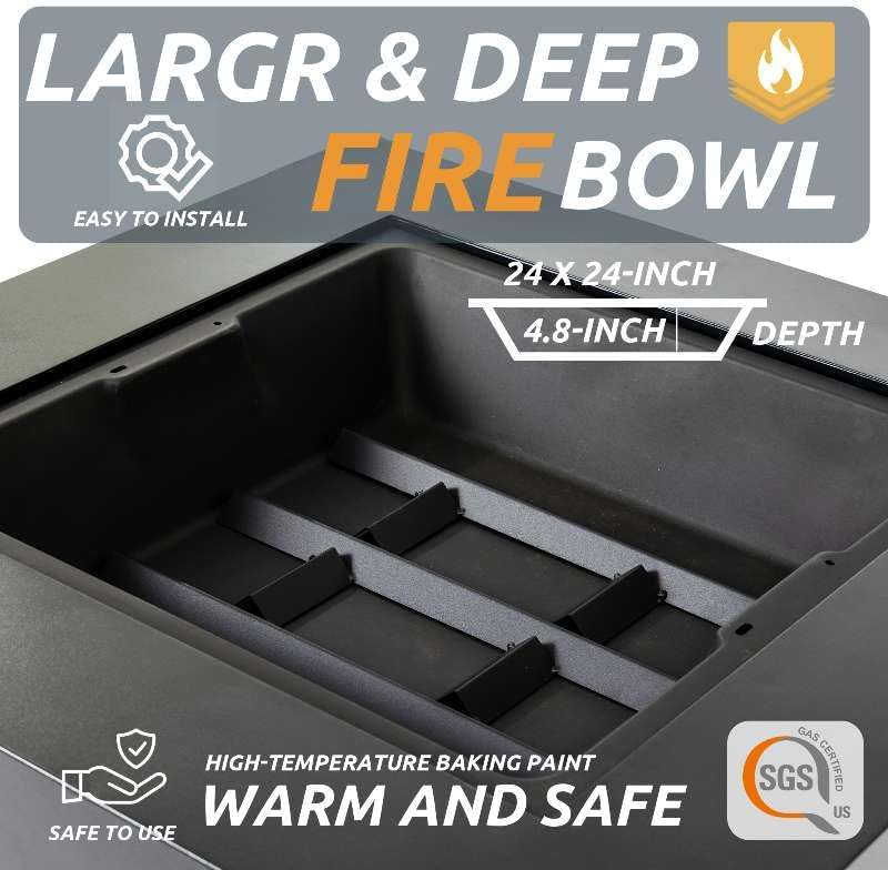 36-Inch Iron Wood Burning Fire Pit Table, Outdoor Bonfire Bowl with Cross Weave Design, Durable Steel Construction & Airflow Holes, Easy Assembly Patio Fire Pit for Backyard, Garden & Camping