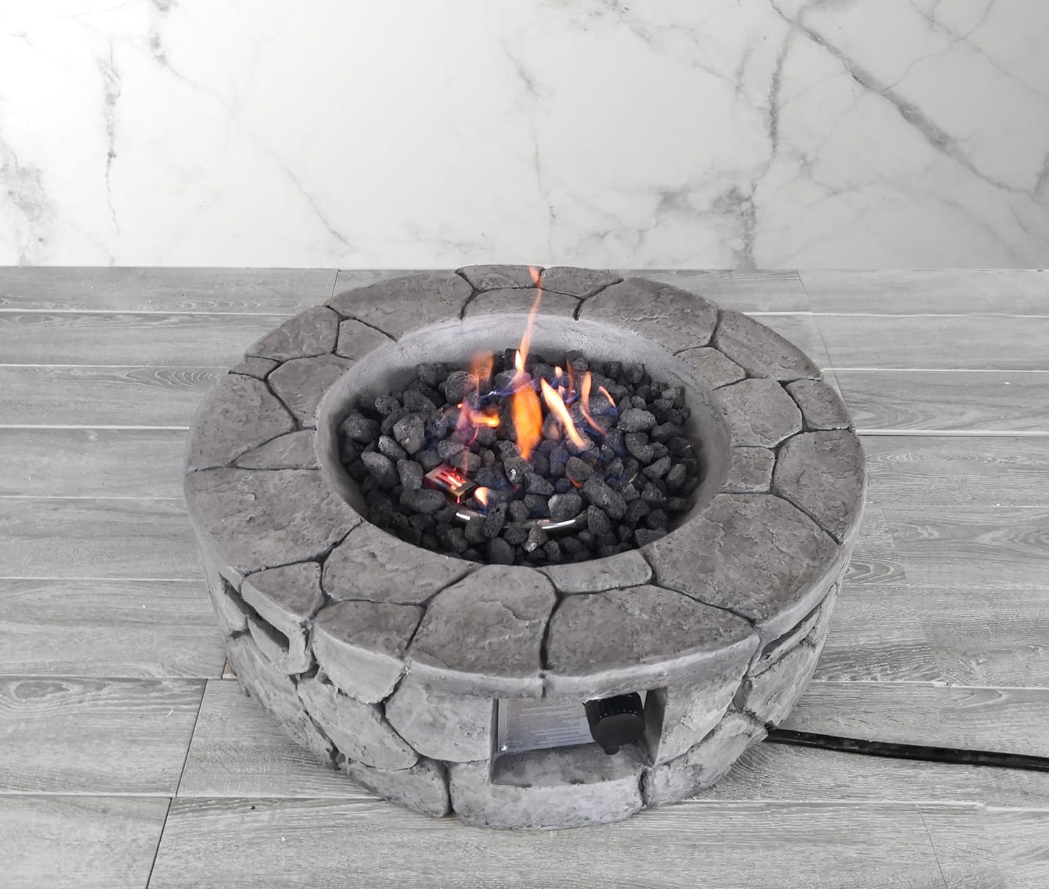 Modern Living Source International 9'' H x 28'' W Fiber Reinforced Concrete Outdoor Fire Pit(Stone Gray)