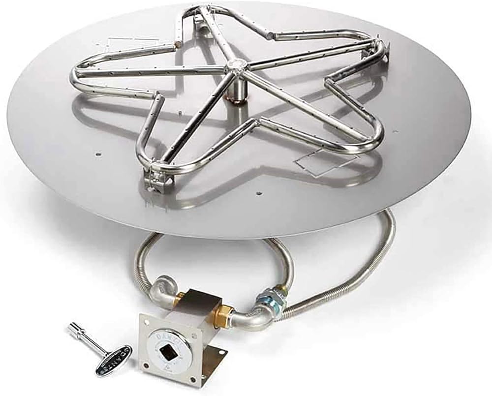 HPC Fire Match Light Gas Fire Pit Kit (TOR-PENTA30MLFPK-FLEX-LP), 30