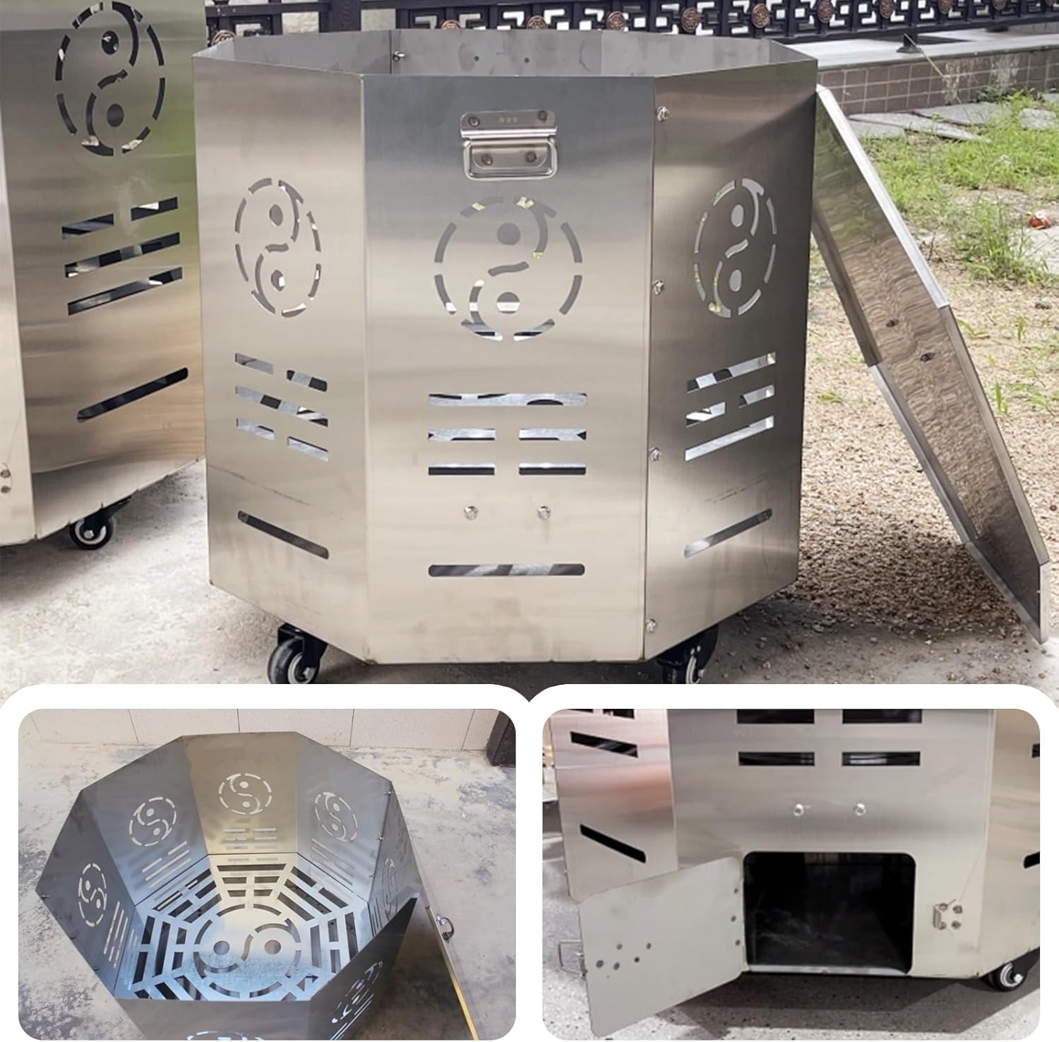 Incinerator Burn Barrel, Fire Pits for Outside Wood Burning, Metal Barrel for Garden Porch Balcony Patio Backyard