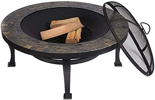 Fire Pits Outdoor Wood Burning Outdoor Fire Pit Large Bonfire Wood Burning Patio d Firepit for Outside with Round Spark Screen with Cover BBQ Cooking for Outside Camping