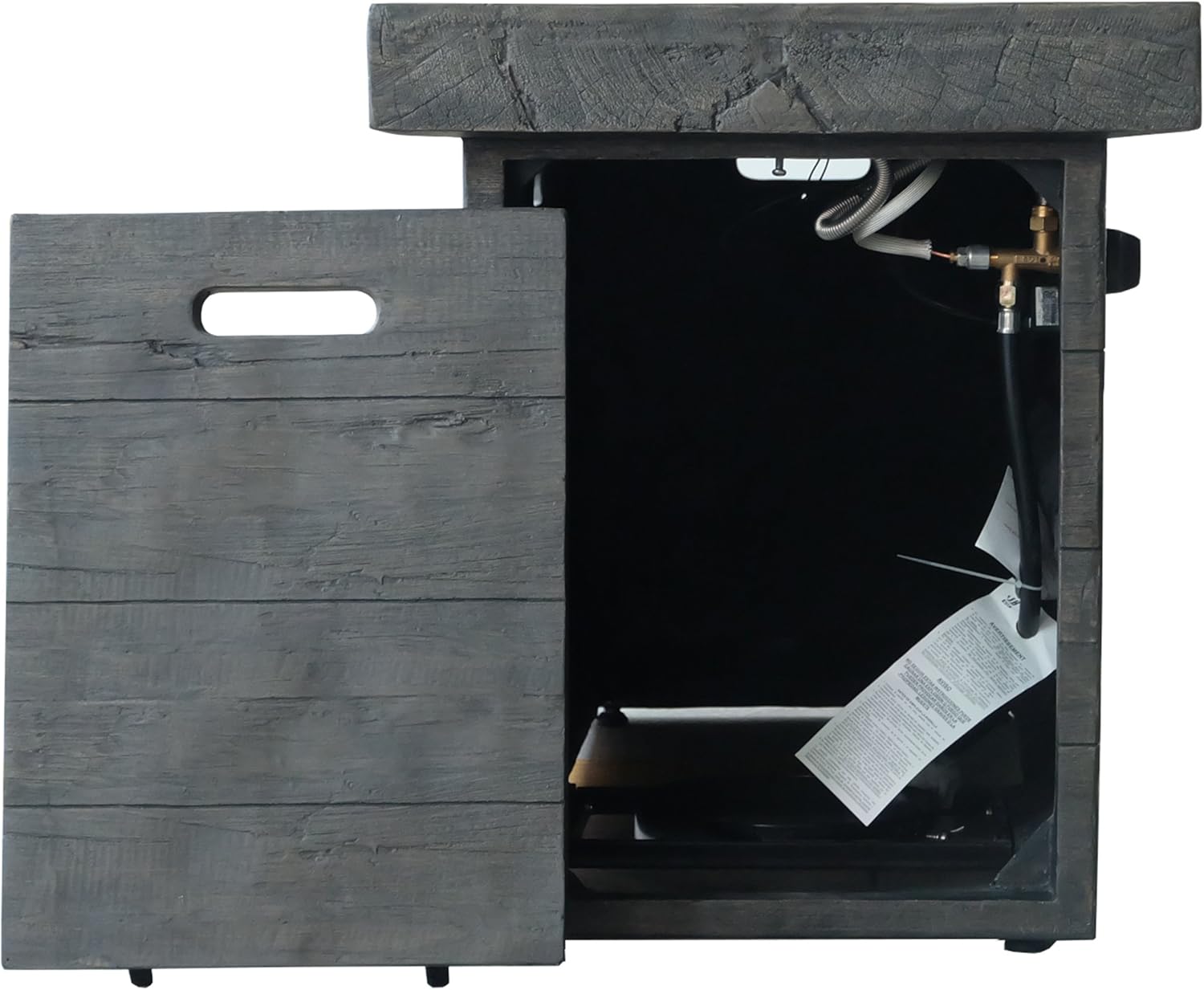 Great Deal Furniture Outdoor Rectangular Fire Pit, Brown