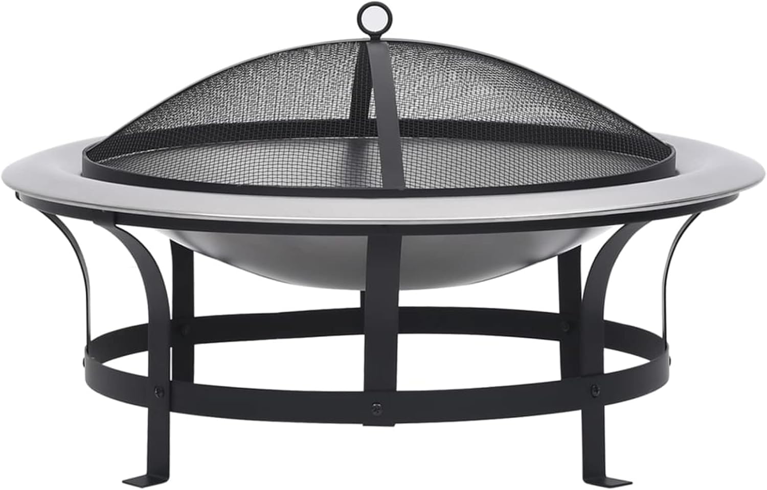Outdoor Fire Pit with Grill Stainless Steel 29.9