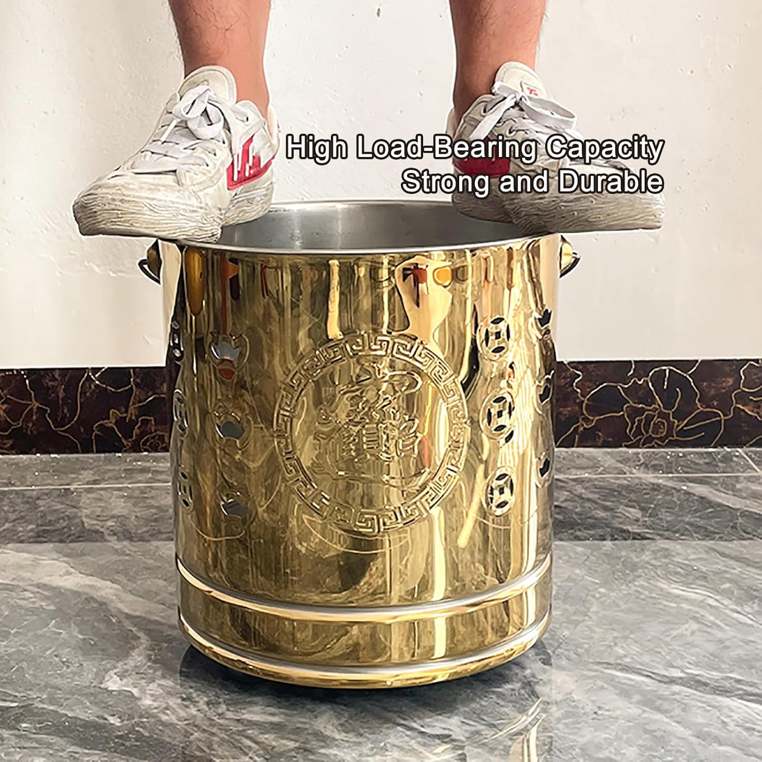 Stainless Steel incinerator, fire Pit, Burn Barrel for Outside, with Lid and Handle, for Paper, Leaf, Trash(Large)