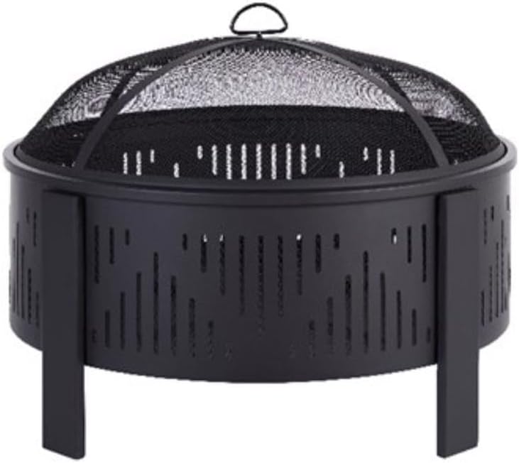 Living Accents 29 in. W Steel Round Wood Fire Pit