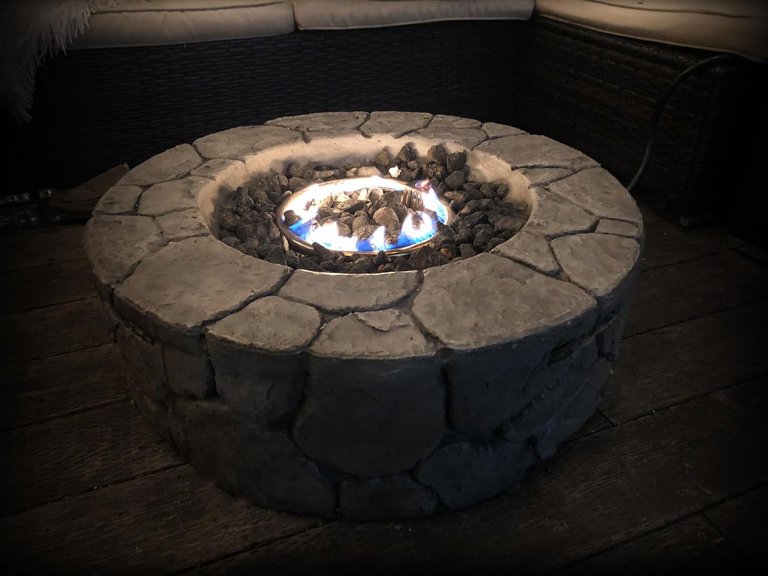 Living Source International 9'' H x 28'' W Fiber Reinforced Concrete Outdoor Fire Pit(Stone Gray)