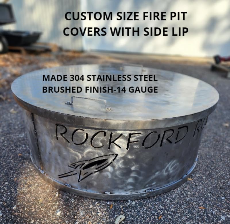 Flat Fire Pit Cover Lid Spark Screen 38