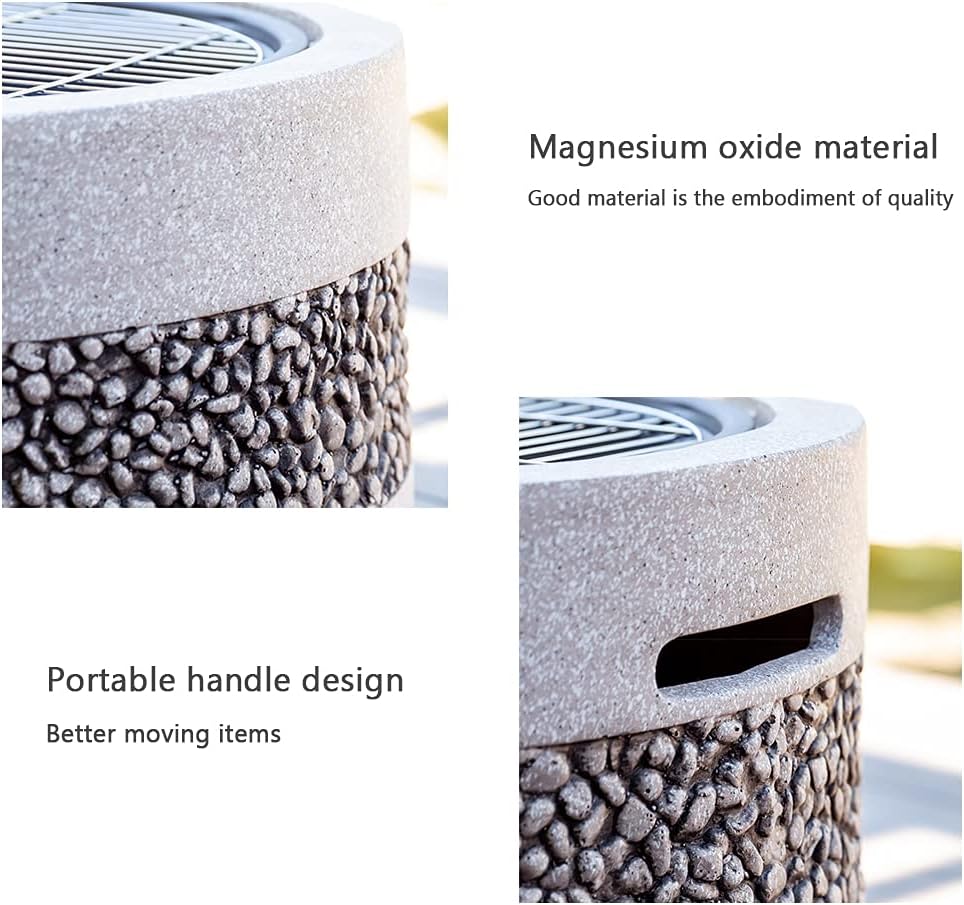 Outdoor Household Charcoal Carbon Stove, Desktop Fire Pit Bowl Bonfire Stove Courtyard Brazier Heating Stove Round Table Grill Garden Grill,A