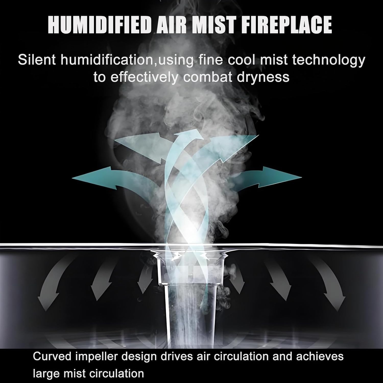 Atomized Electric Fireplace,Fireplace for Bedroom, Chiminea Electrica para Sala 3D Simulated Touchable Steam Flame with 7 Flame Colors (100cm/39.4in)