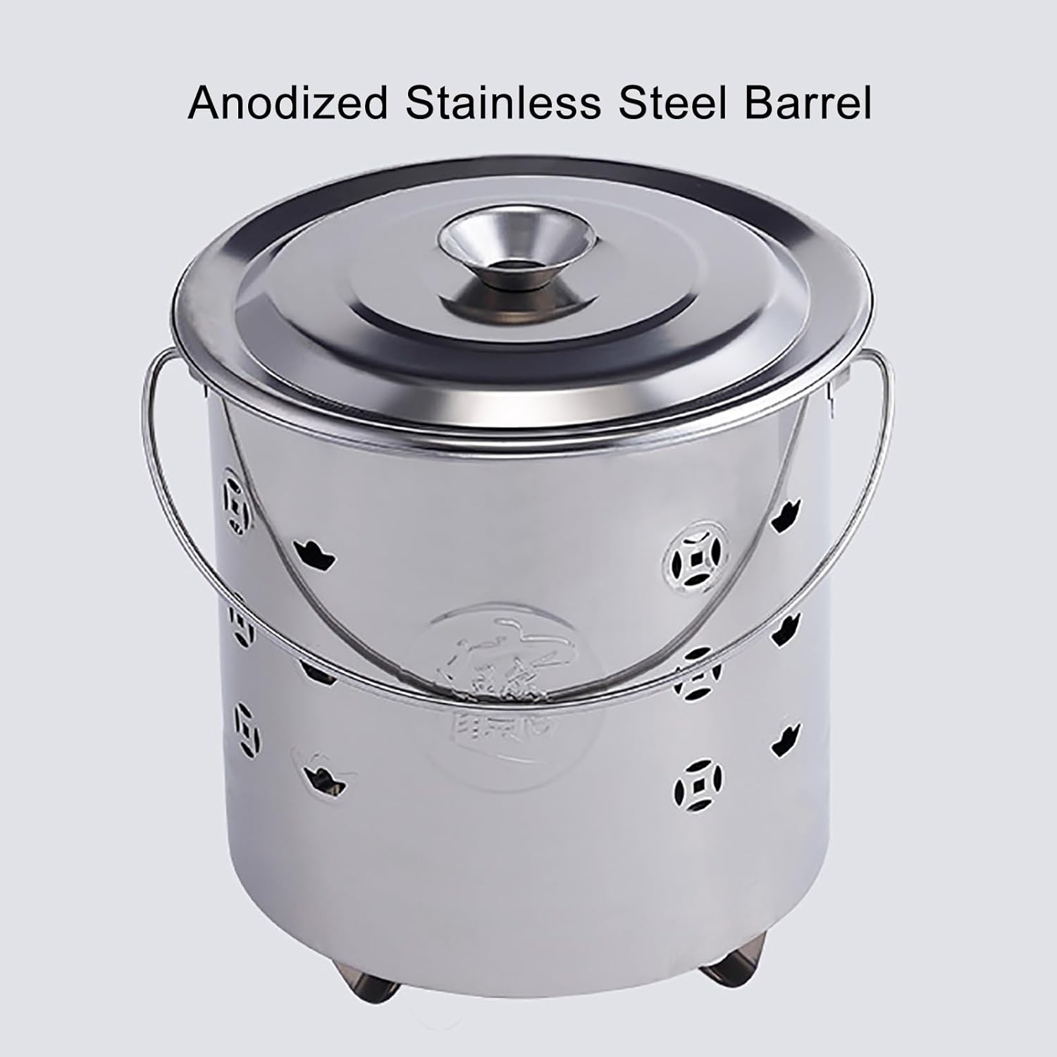 Incinerator, Fire Pit, Burn Barrels for Outside, Metal Barrel for Burning, for Yard Home Outdoor Backyard(Silver,XX-Large)