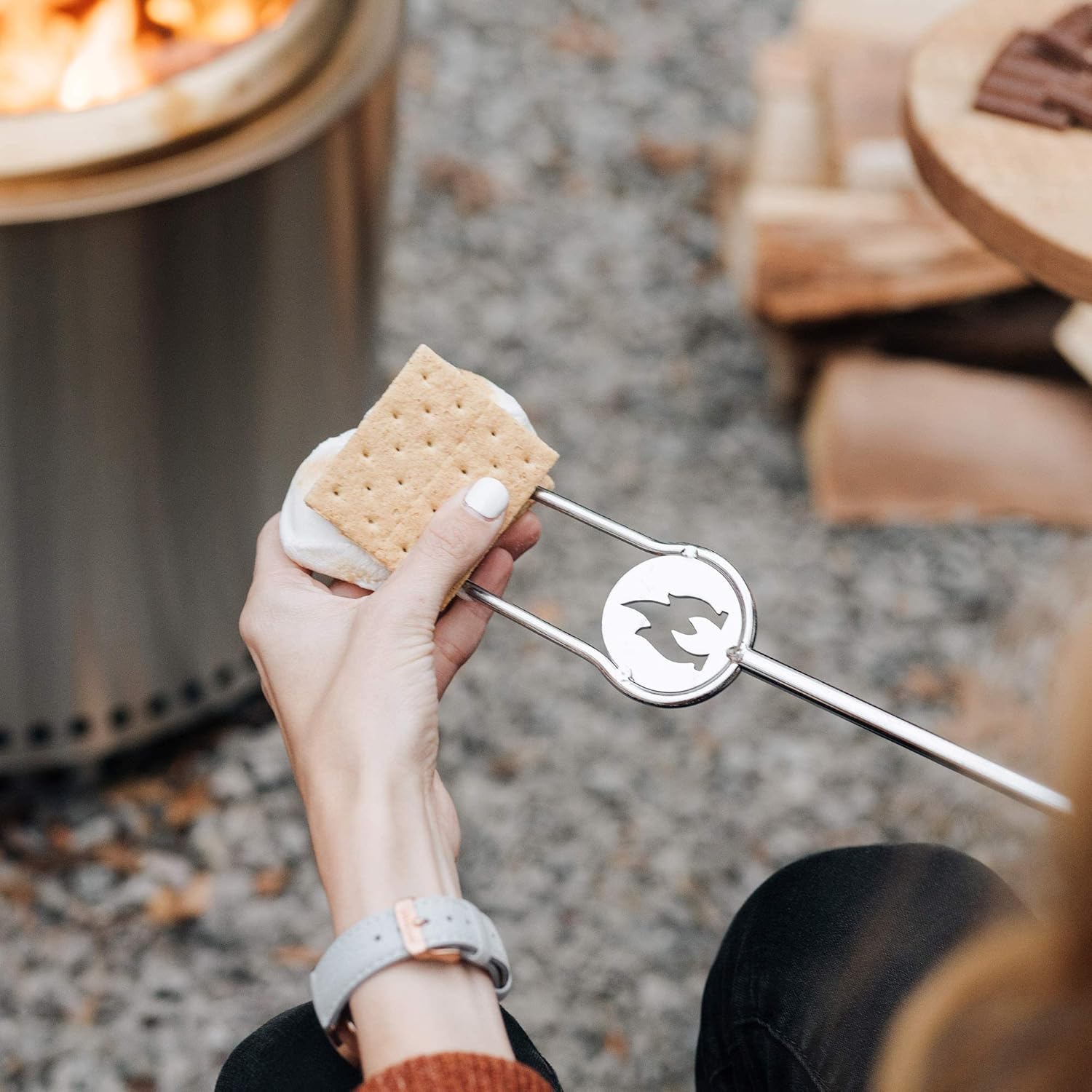 Solo Stove for Fire Pits Sticks Stainless Steel, Great for Roasting Marshmallows and Hot Dogs Marshmallow Sticks Fire Pit Accessories for Smores Maker | Set of 4 with Protective Casing