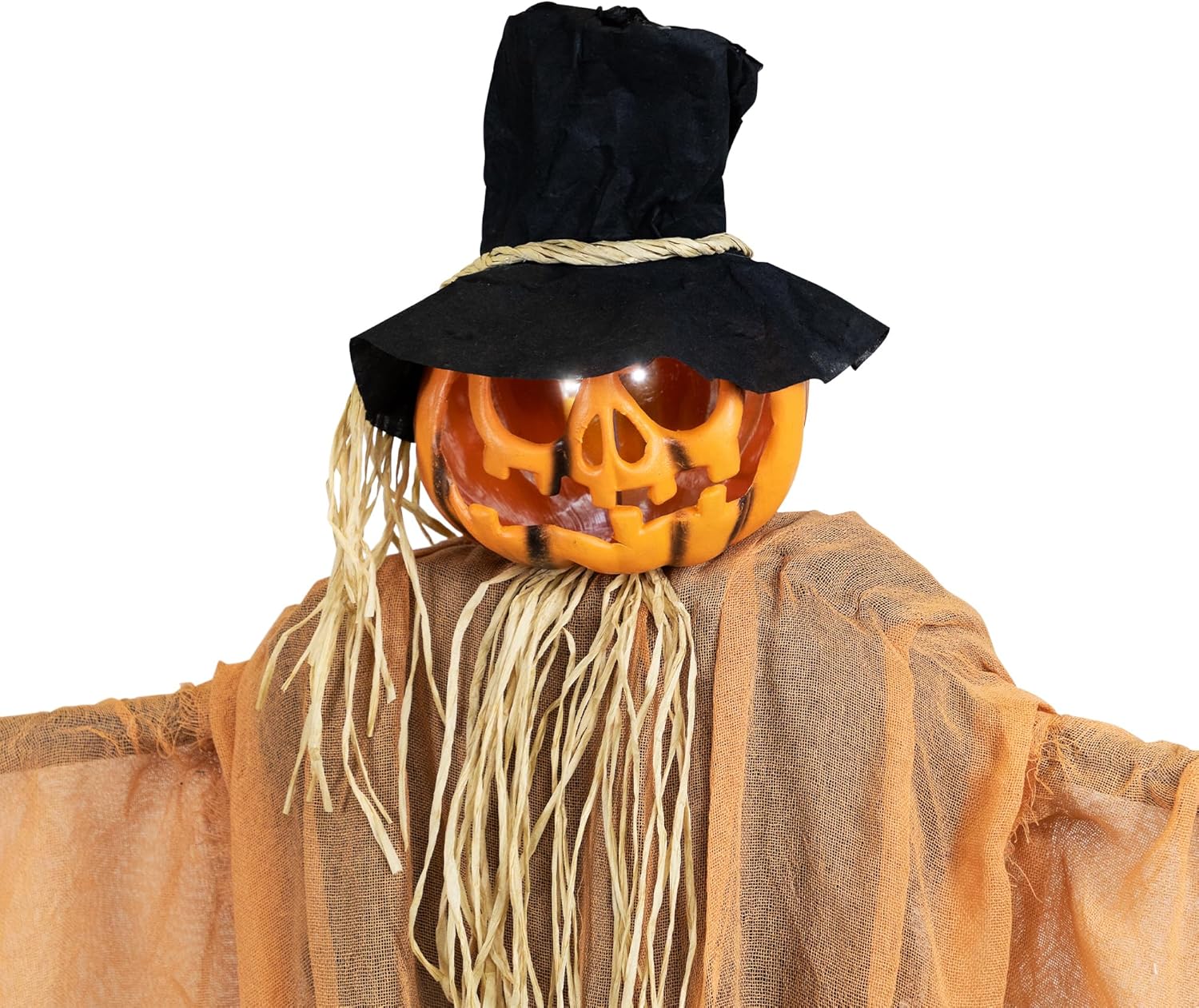 Lighted and Animated Jack-O'-Lantern Scarecrow Halloween Decoration - 6'