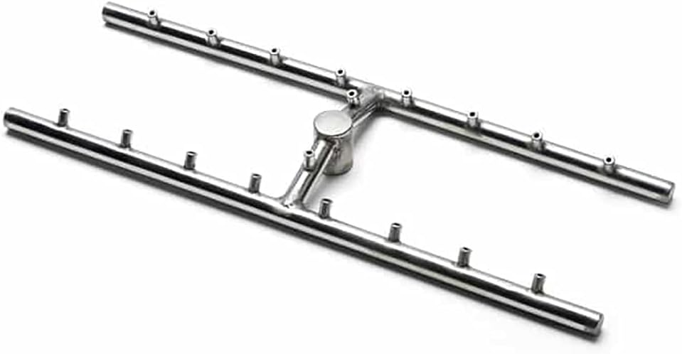 HPC Fire Push Button Flame Sensing Gas Fire Pit Kit, 42x14-Inch Pan 36x8-Inch Burner, Propane for Bulk Tank (TOR-FPPK42X14-H-FLEX-LP)