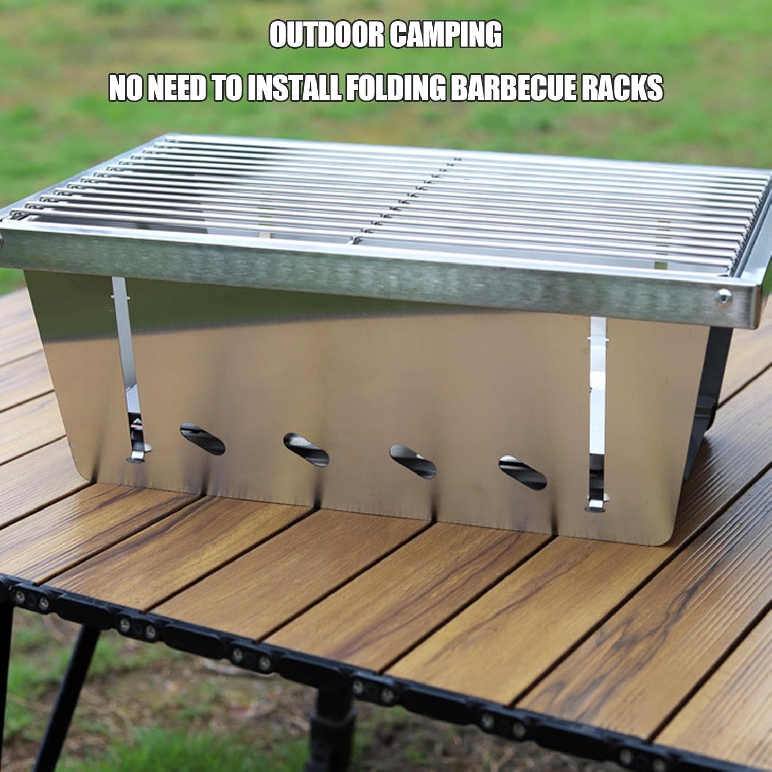 Portable Fire Pit,Stainless Steel Heat-Resistant Outdoor Cookware,Charcoal Grill Portable | for Hiking Garden Balcony Backyard Patio Traveling Picnic Party Bonfires