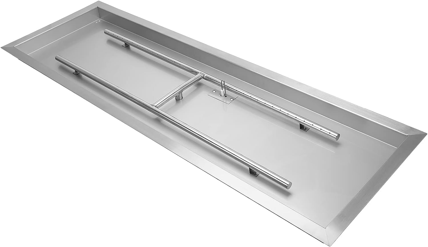 Stanbroil 30 x 10 Inch Rectangular Drop-in Fire Pit Pan with H-Burner, Gas Firepit for Outside, 304 Stainless Steel, 125,000 BTU Max