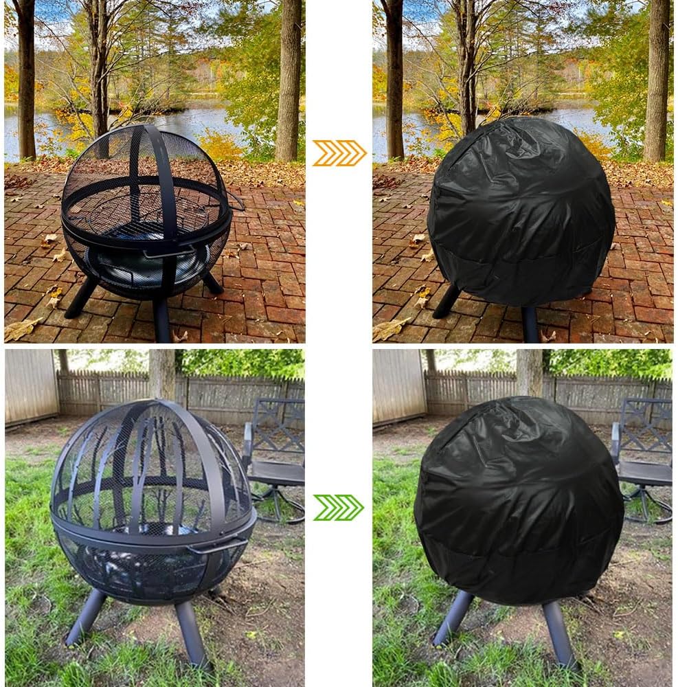Ball of Fire Pit Cover Waterproof Outdoor Globe Large Round Covers for 30-36 Inch Patio Fire Pit Orb