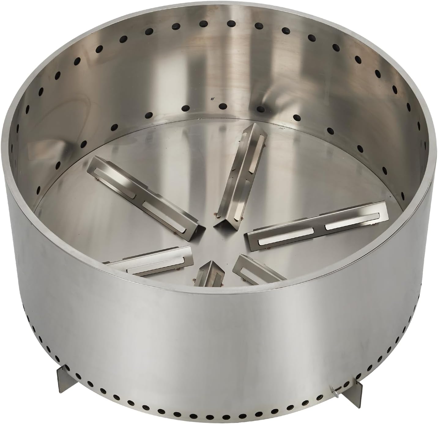 27 Inch Stainless Steel Smokeless Fire Pits Outdoor Fireplaces, Portable Burning Firepits with Handle, Removable Stand and Ash Pan, for Bonfire, Camping, Picnic, Family Gathering and Christmas Party